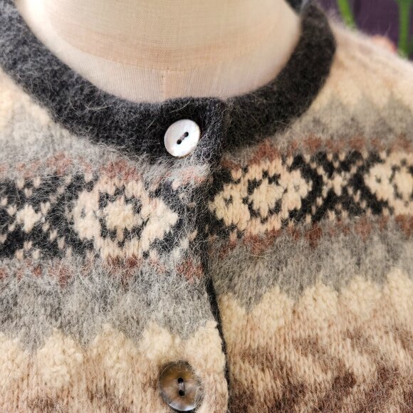 Vintage Valerie Stevens Furblend Angora & Lambswool Button Up Cardigan Sweater - Picture 10 of 15